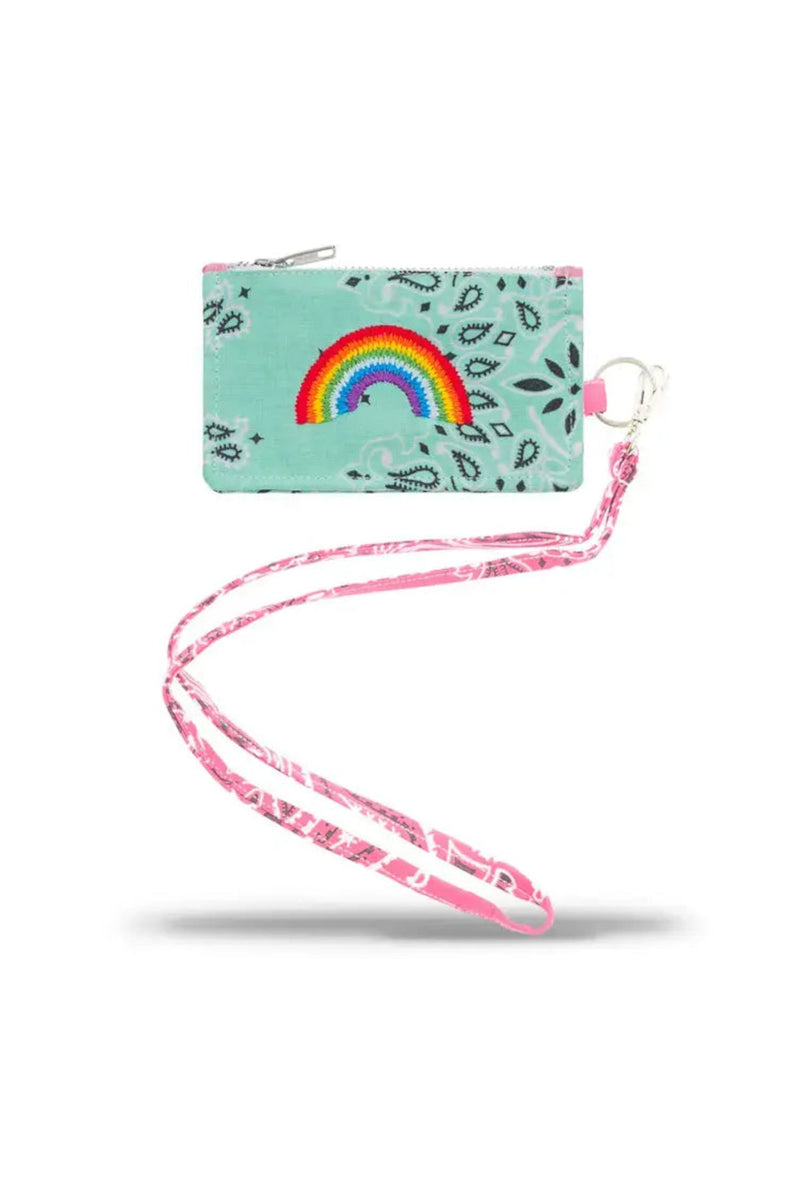 Card Holder Rainbow Mint Pale Pink