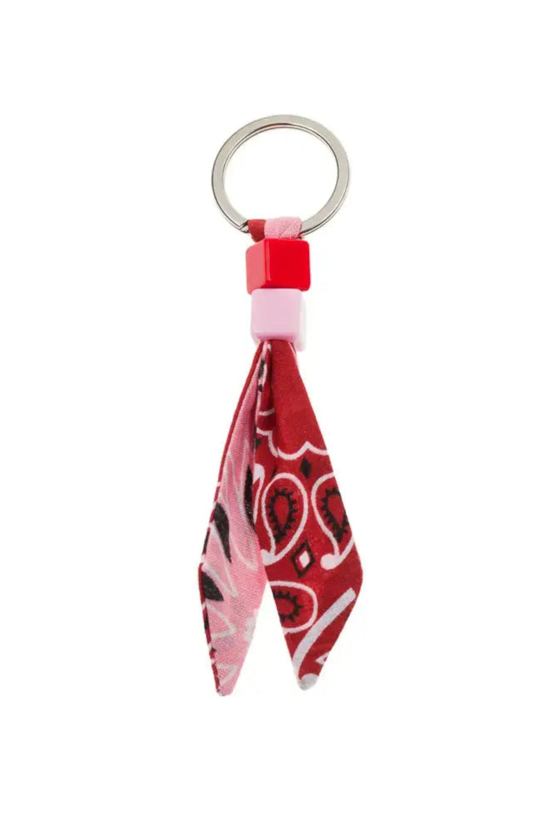 Key Ring Bandanas Vintage Red Pale Pink