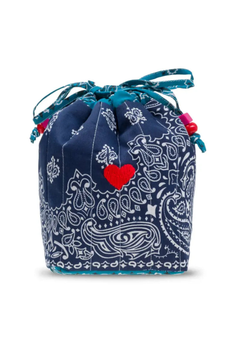 Mini Bucket Bag Heart Navy Petrol