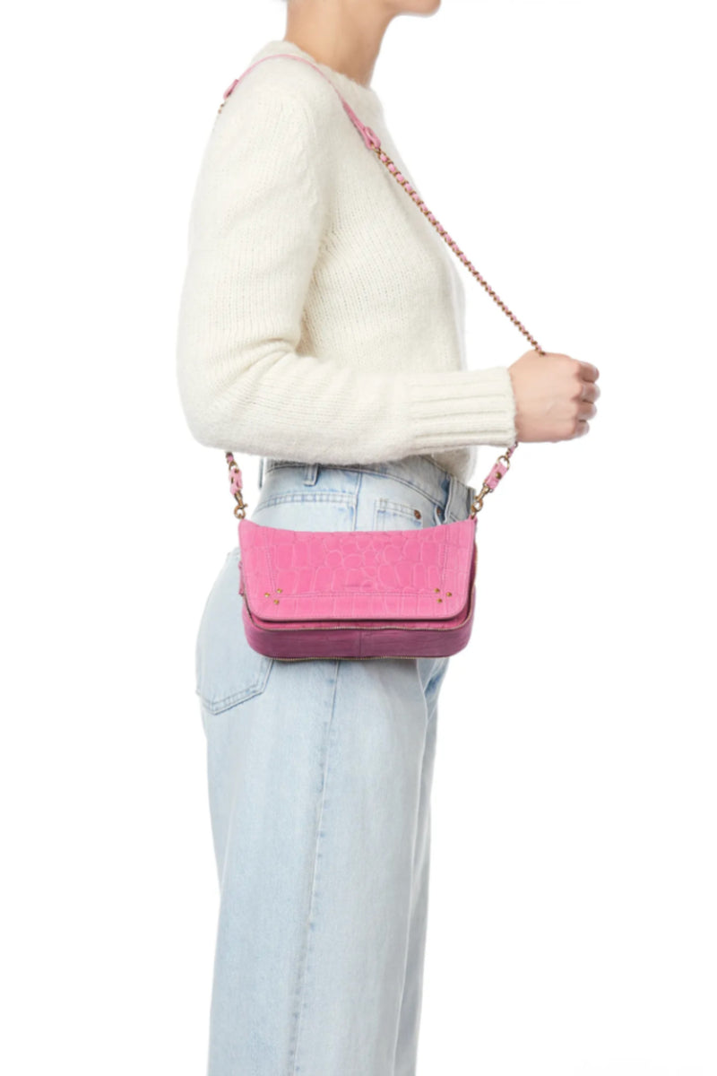 Bobi S Bag Pink Printed Croco Malabar