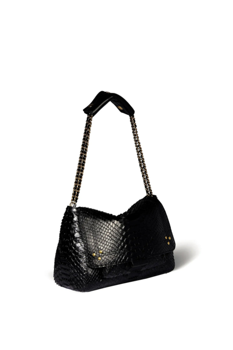 Lulu M Bag Black Python