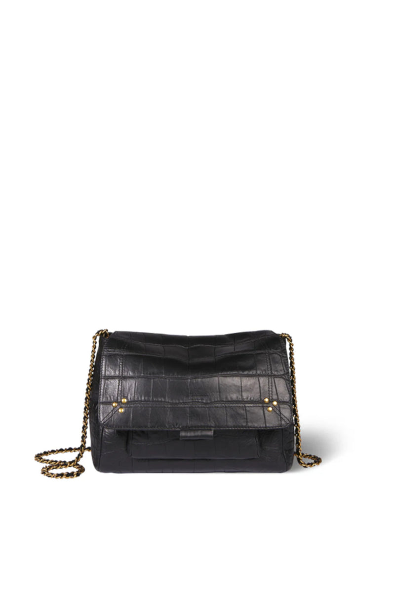 Lulu M Bag Black Printed Croco