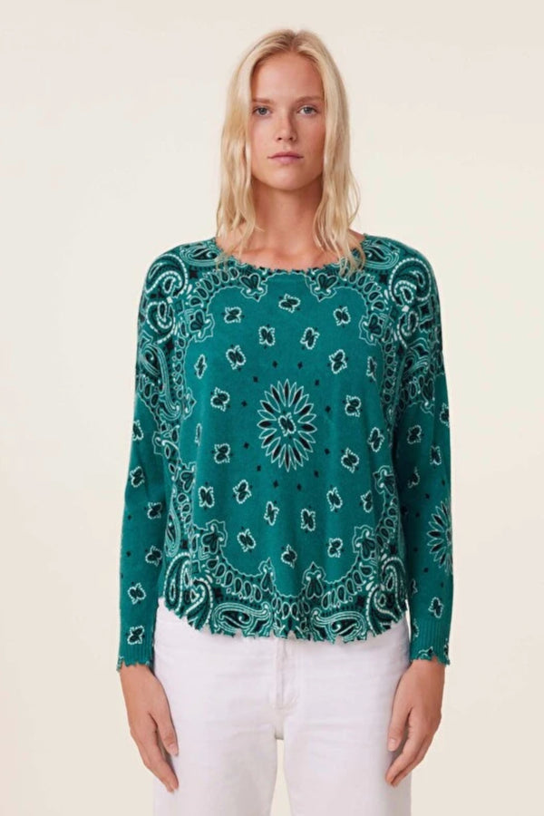 Mela Bandana Sweater Green