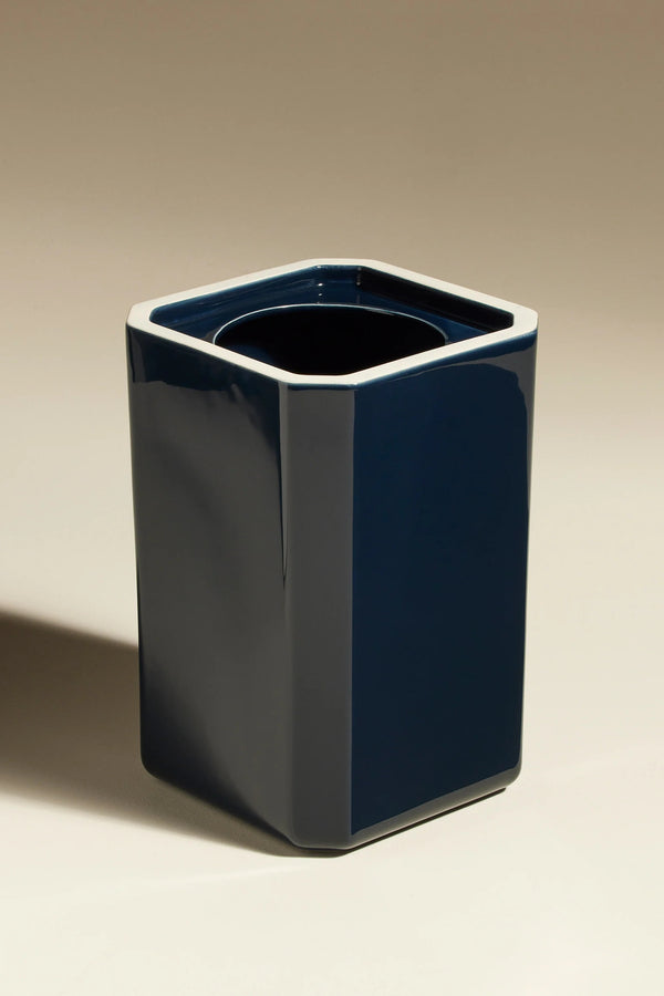 Vase Facettes Bleu Noir