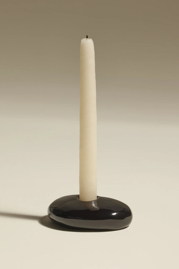 Stone Candlestick Black