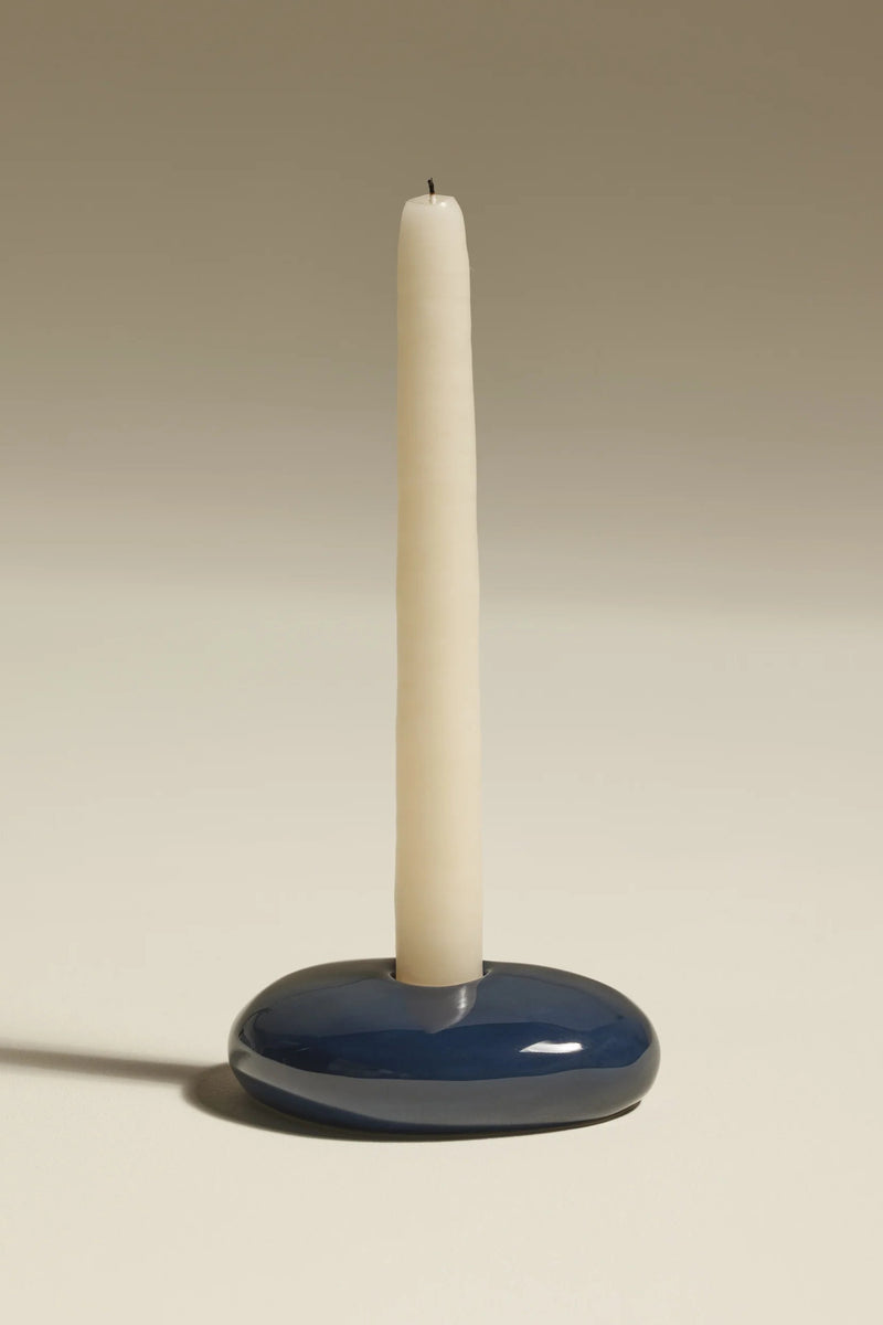 Stone Candlestick Blue Black