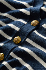 Solene Cashmere Cardigan Navy/Ivory