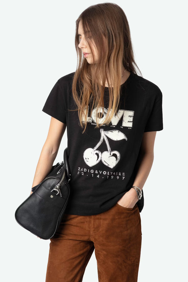 Walk bc Concert Cherry Love T-shirt Black