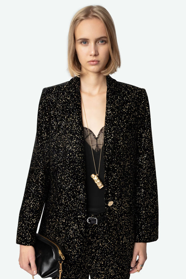 Valse Glitter Dots Blazer Black