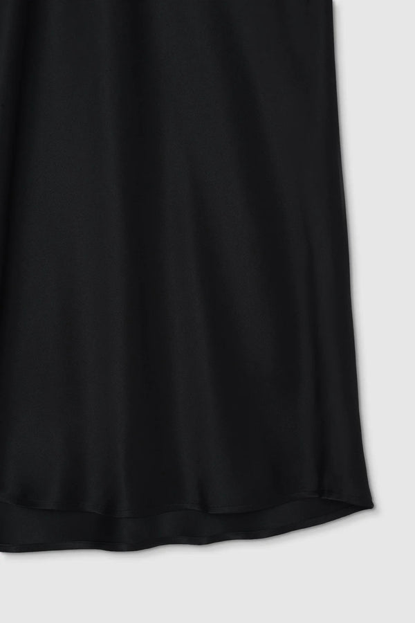 Bar Silk Maxi Skirt Black