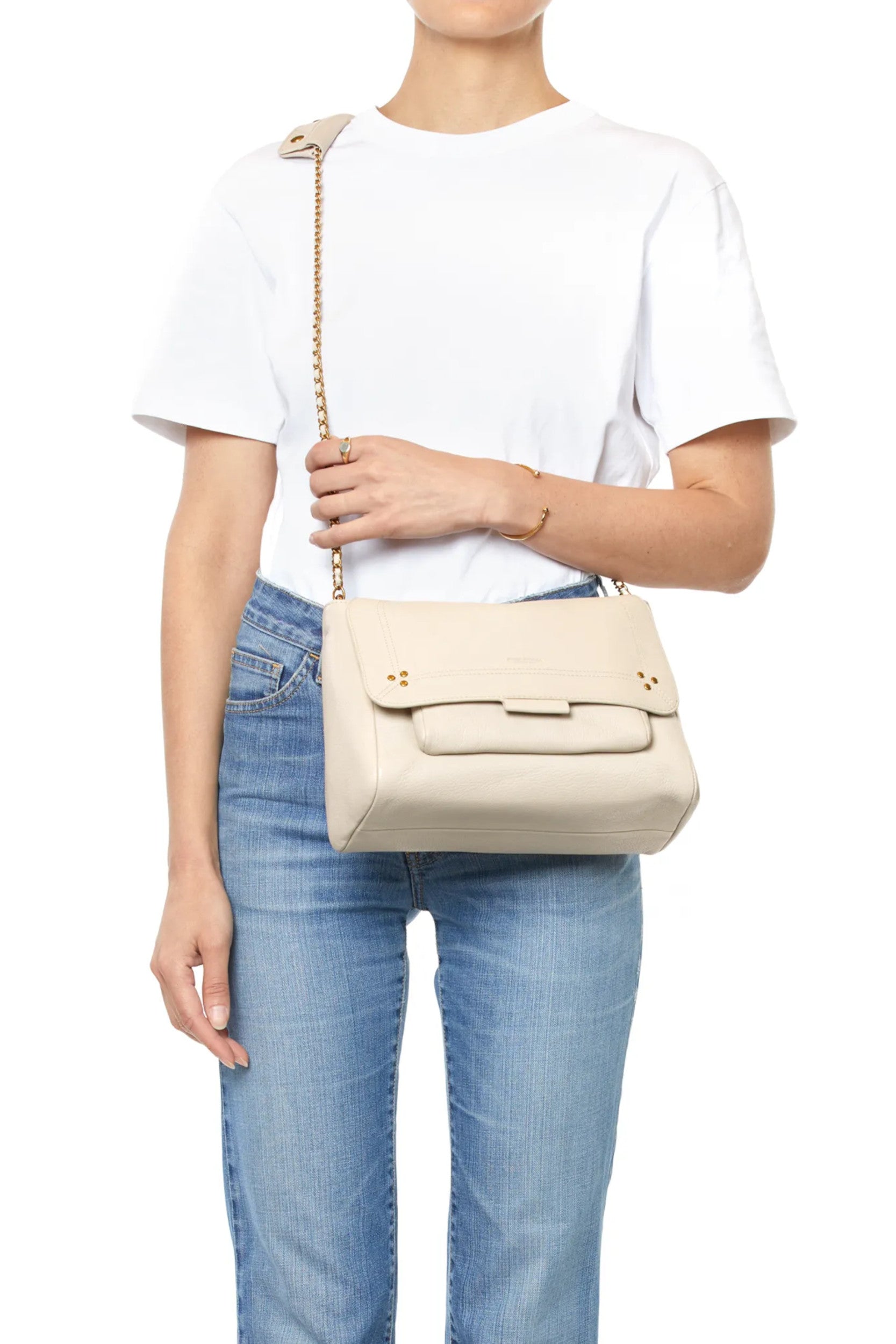 Jerome Dreyfuss Lulu L grained Bag Cream - 100% Sisters Concept Store