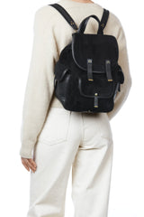 Stan Backpack Black Split Suede