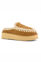 Clog Eskimo Platform Shoes Cognac