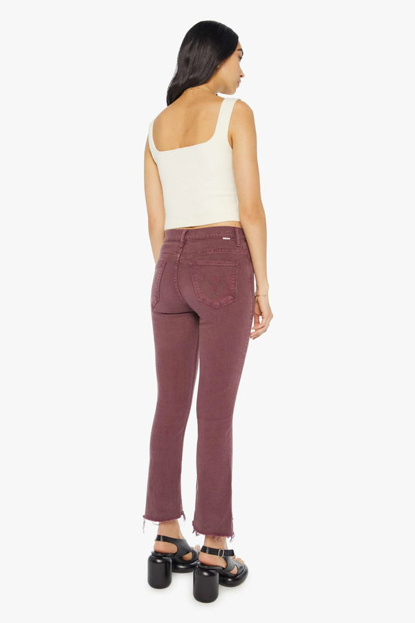 The Insider Crop Step Fray Pants Mauve Wine