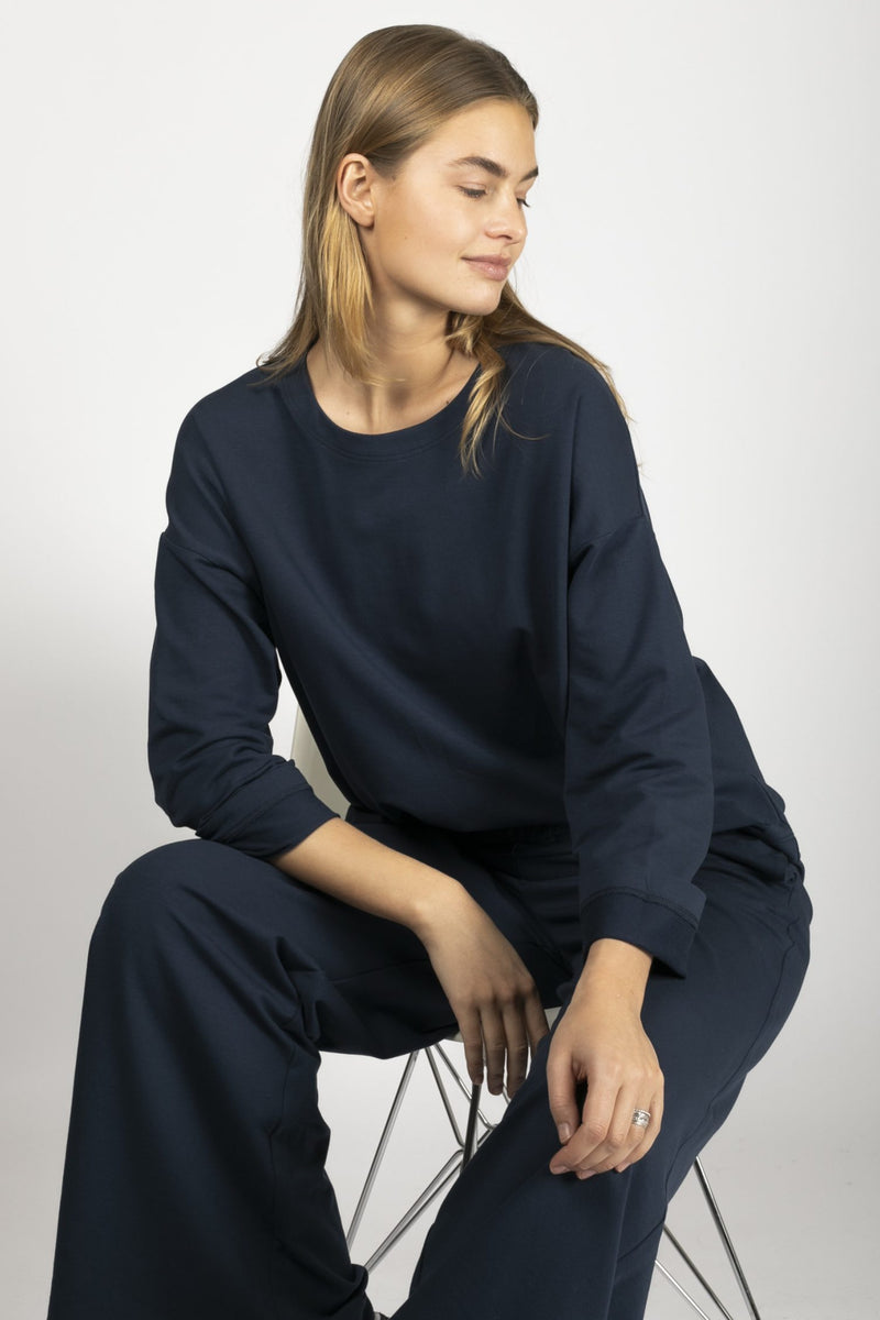 Anna Top Chine Bleu Marine