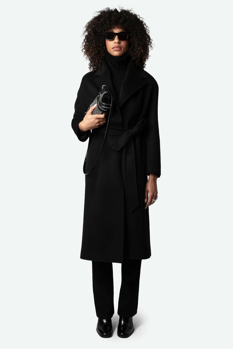 Manteau cachemire Meli Noir