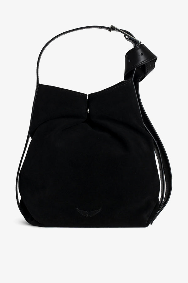 Le Cecilia Hobo Suede Bag Black